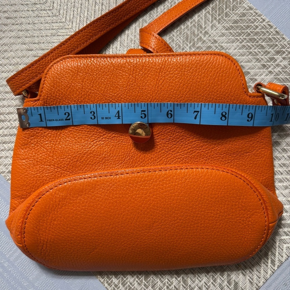TANO Orange Italian Leather Crossbody Bag - Picture 14 of 15